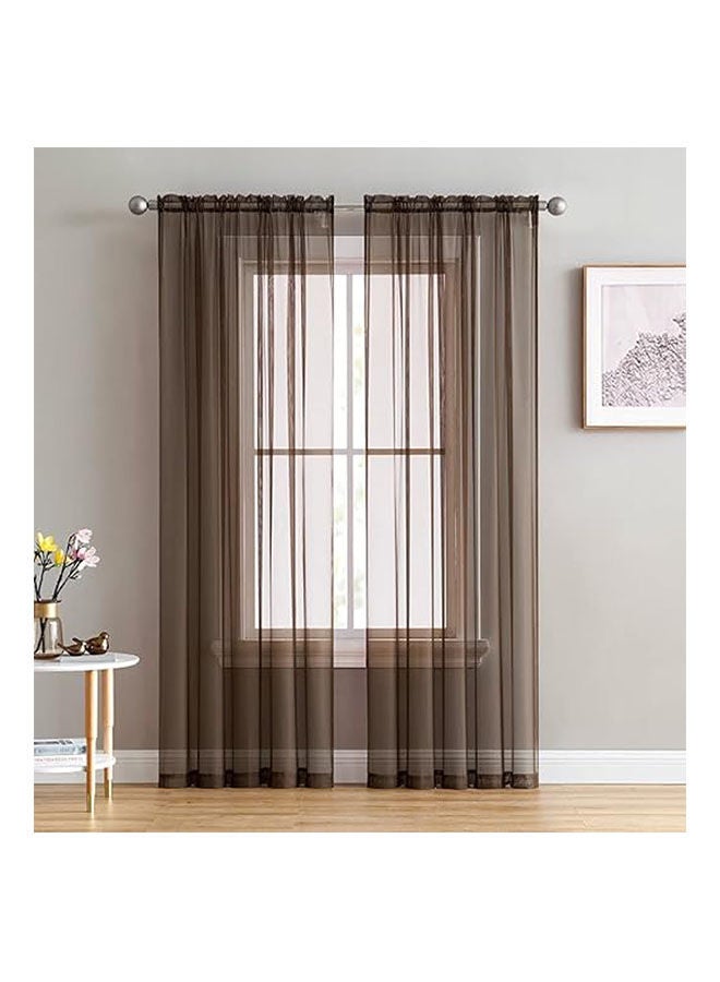 Elegant Voile Chiffon Curtains Rod Pocket Design 1 Panel