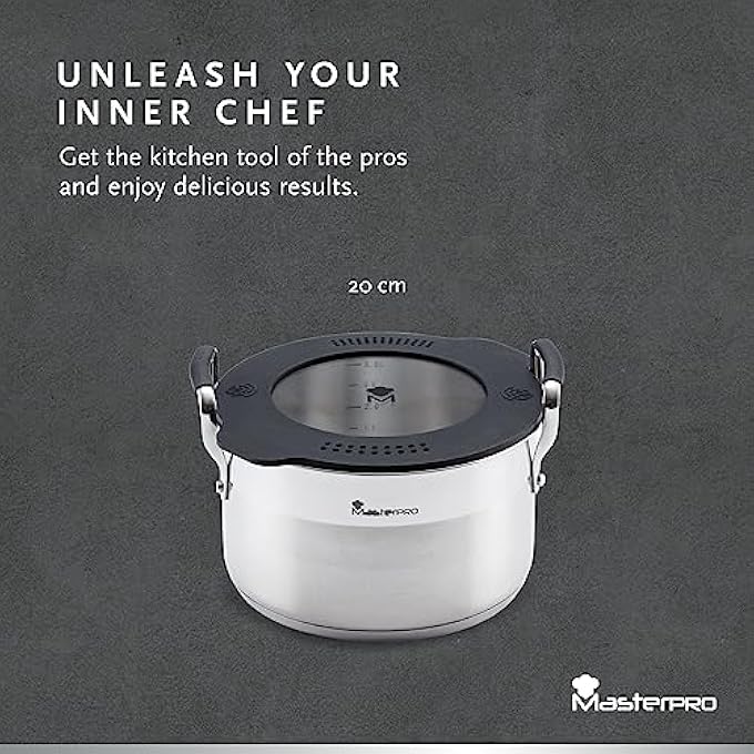 MasterPro Stackable Stainless Steel Casserole With Lid 20Cm Smart - Image 2