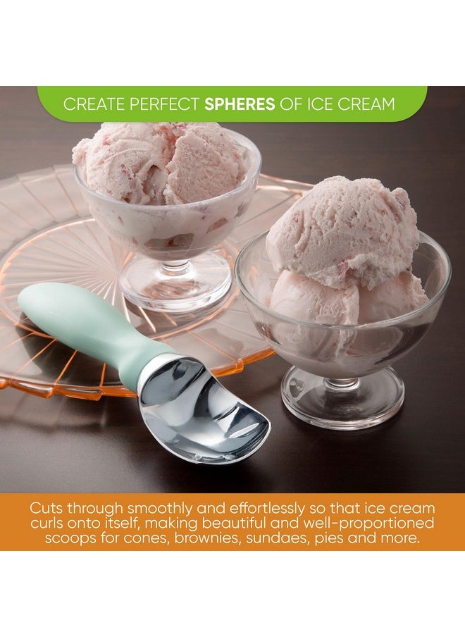 Spring Chef Spring Chef Heavy Duty Ice Cream Scoop with Comfortable Handle, Professional Metal Ice Cream Scooper for Gelato, Sorbet, Cookie Dough, Frozen Yogurt - Dishwasher Safe Kitchen Tool - Mint  - Image 3