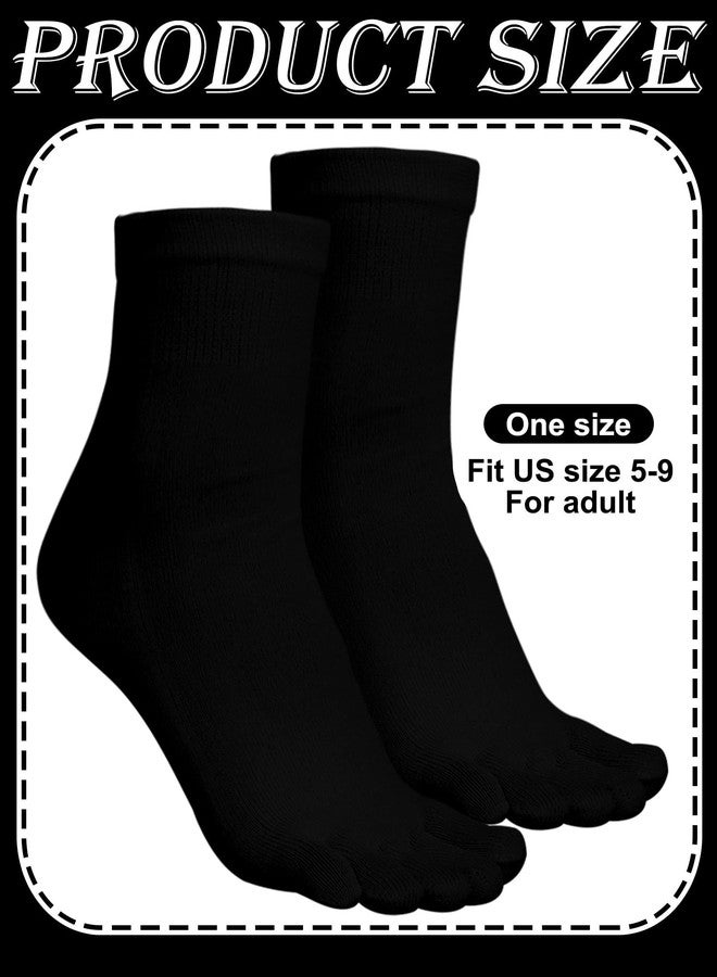 Fourluoo 60 Pairs Women Toe Socks Bulk Cotton Homeless Crew Socks with Toes Separated for Women Men Athletic Running - Image 3