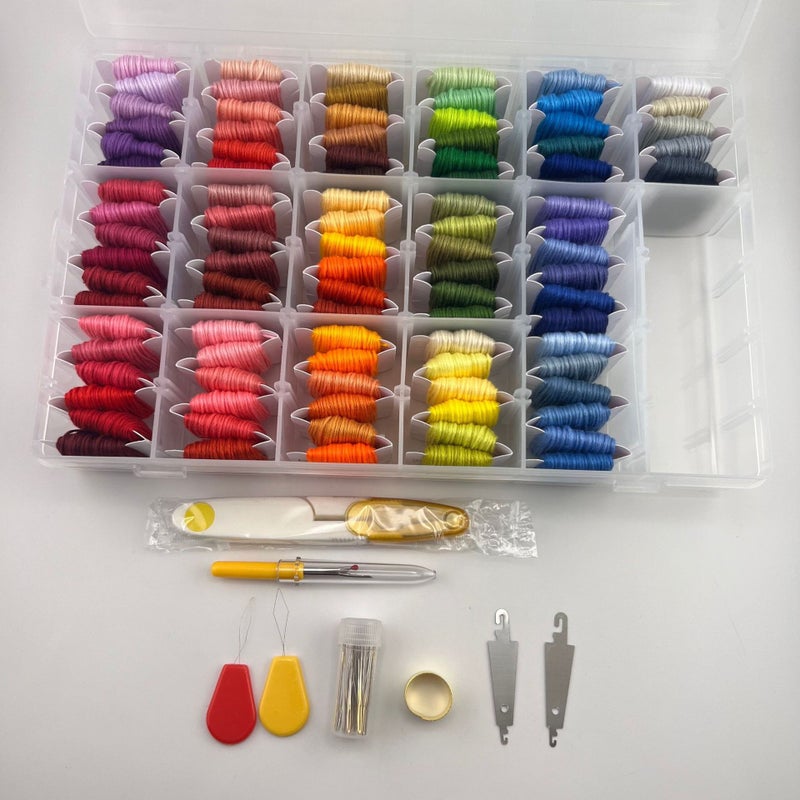 DMC Embroidery Floss Organizer, 50-100 Color Set, Eco Cotton 8m, 12 Card Pack 96 color box accessories (colored number) * box packaging 