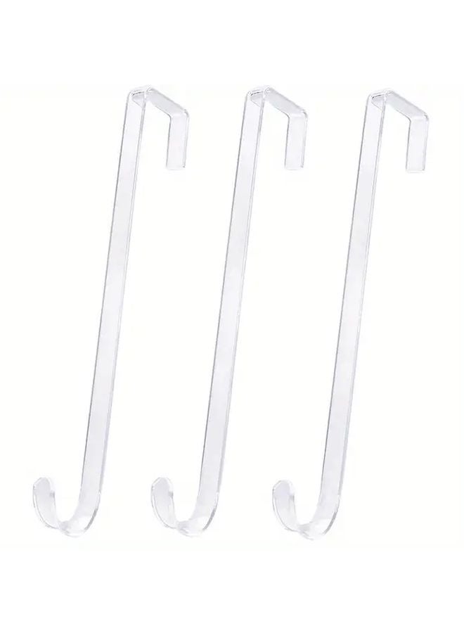 3 Pcs Transparent Door Hanging Hook Heavy Duty Non Slip Wreath Hanger Ultra Thin Indoor Outdoor Decor - Image 1