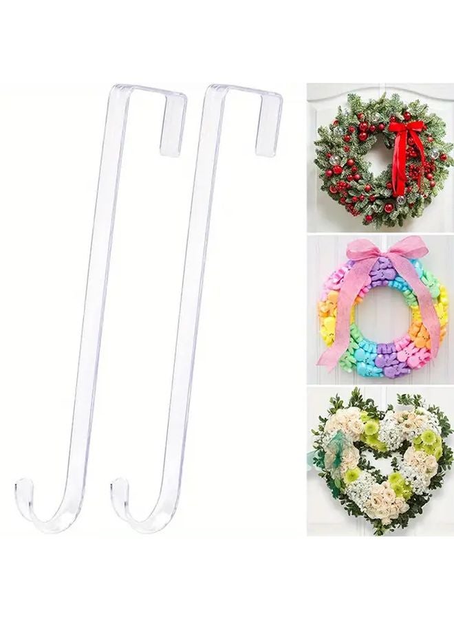 3 Pcs Transparent Door Hanging Hook Heavy Duty Non Slip Wreath Hanger Ultra Thin Indoor Outdoor Decor - Image 2