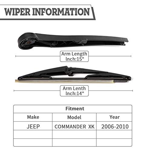 HODEE Rear Wiper Arm Blade Nut Set Replacement for Jeep Commander 2006-2010,Rear Wiper Cover Accessories Assembly, Wiper Cap Set for Back Windshield Window, OE: 5174877AA - Image 2