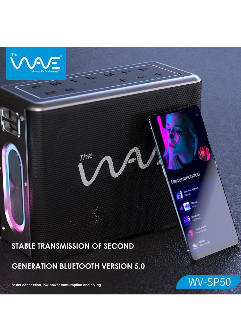 Wave - Bluetooth PartyBox RDX: Powerful 12,000 mAh Battery, RGB Lighting, External Charging & Dual Mics - Image 1