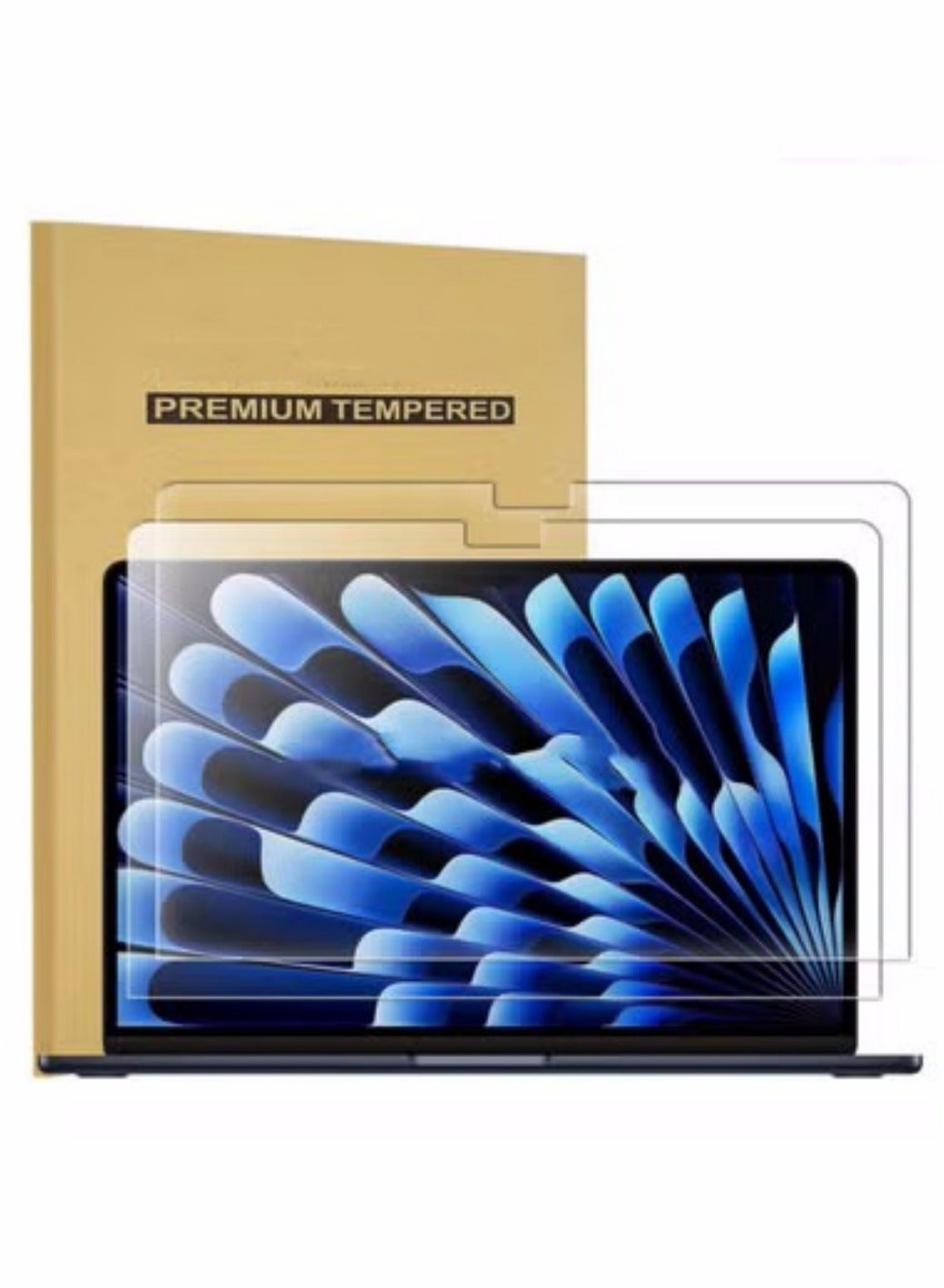 2 Pack Tempered Glass Screen Protector for New Apple 2024-2023 MacBook Air 15 Inch Model A3114 A2941 Laptop with M3 M2 Chip 15.3 Inch Liquid Retina Display HD Clear Protective Film