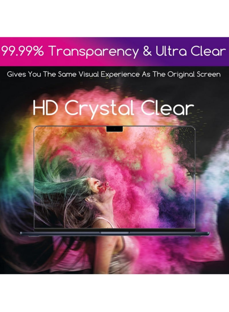 2 Pack Tempered Glass Screen Protector for New Apple 2024-2023 MacBook Air 15 Inch Model A3114 A2941 Laptop with M3 M2 Chip 15.3 Inch Liquid Retina Display HD Clear Protective Film  - Image 5