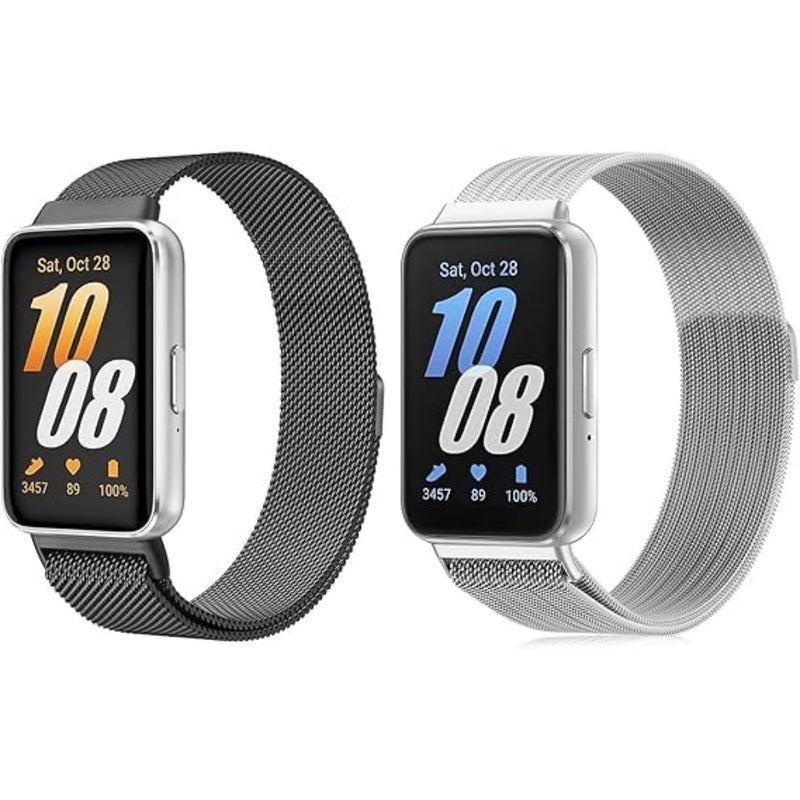 متوافق مع Samsung Galaxy Fit 3 Band، حلقة شبكية من الفولاذ المقاوم للصدأ، مشبك مغناطيسي قابل للتعديل، حزام معصم للساعة الذكية Galaxy Fit3 للرجال والنساء - Image 1