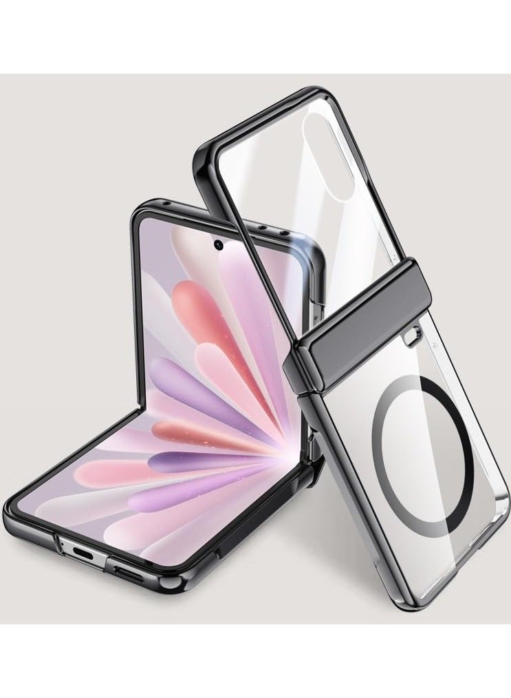 عام غطاء مغناطيسي متوافق مع هونور ماجيك V فليب 2، غلاف شفاف مزود بحامي شاشة مدمج ويدعم الشحن اللاسلكي، غلاف مطفأ بالكهرباء شفاف مقاوم للصدمات. - Image 1