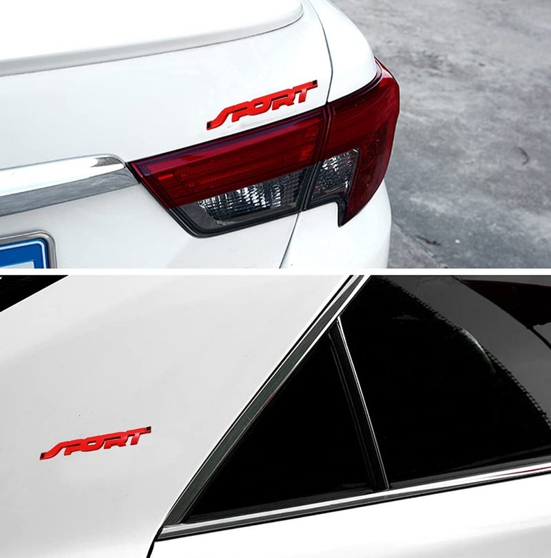 HUAPX 2Pack Metal Car Sport Sticker,3D Premium Car Side Fender Rear Trunk Emblem Logo Badge Decals Compatible for Ford/Jeep/BMW/Dodge Ram/Cadillac/Chrysler/Toyota/Chevrolet(RED) - Image 5