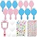 Liliful 12 Pack Princess Foam Mirror Kits Decorate Your Own Princess Mirrors Party Supplies Kids Unbreakable Toy Crafts for Girls Party Favors Birthday DIY Decorations StylishBluePink - Image 2