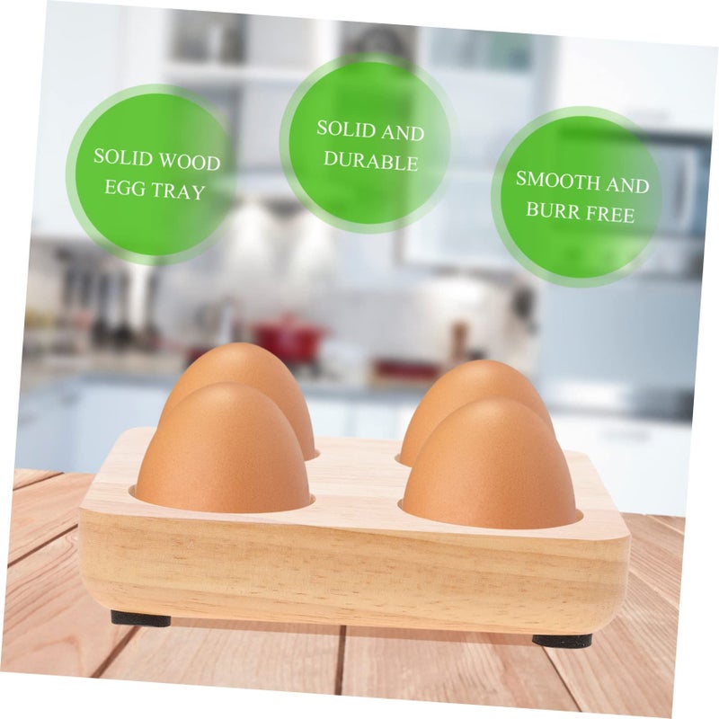 Durable Wooden Egg Holder Box Compact Countertop Storage For Kitchen Fridge - Image 4