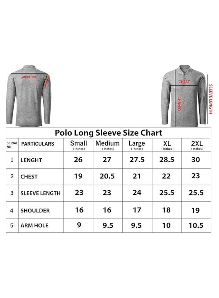 PRINTSHOP4ME 10Pcs Men's LONG SLEEVE POLO T-Shirt 220 GSM Pure Cotton Basic Colors  - Image 5