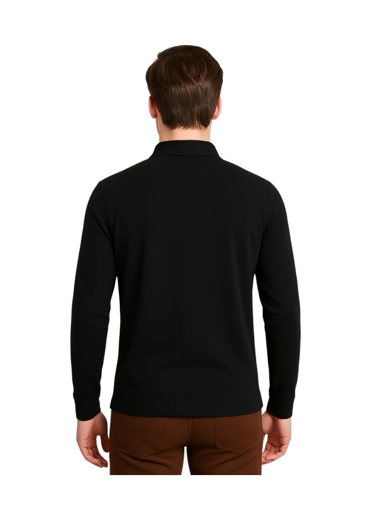 برينت شوب فور مي 10 قطع تيشيرت بولو رجالي بأكمام طويلة 220 جرام في المتر المربع من القطن الخالص الألوان الأساسية - Image 3