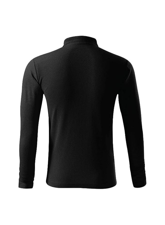 PRINTSHOP4ME 10Pcs Men's LONG SLEEVE POLO T-Shirt 220 GSM Pure Cotton Basic Colors  - Image 4