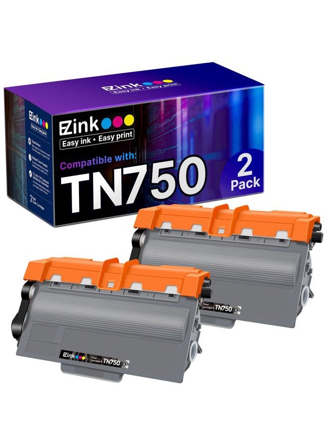 E-Z Ink (TM) Compatible Toner Cartridge Replacement for Brother TN750 TN-750 TN720 TN-720 (Black, High Yield, 2-Pack) - Image 1