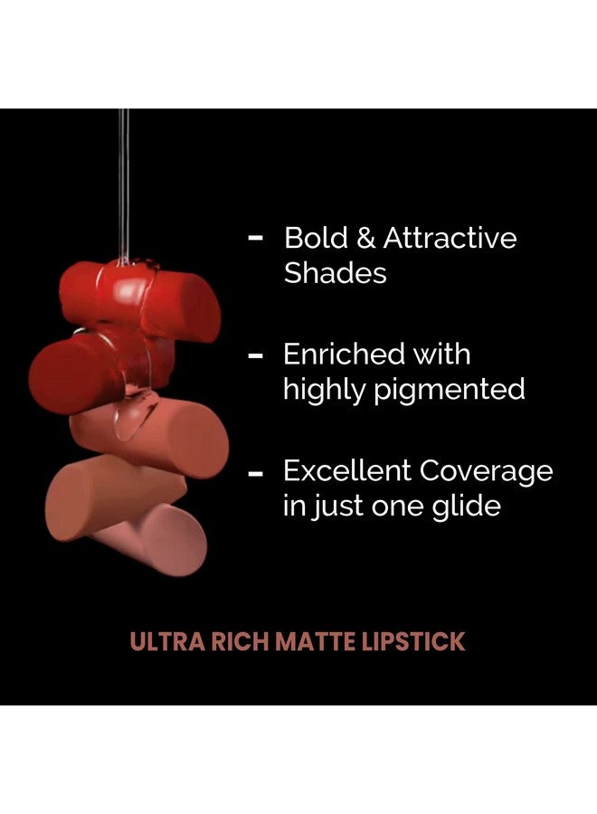 Verymiss Ultra Rich Matte Lipstick | Long Wearing Formula | High Color Payoff | Enriched with Vitamin E | Vegan | 3.5 gm | 308 Shy Cherry - Image 5