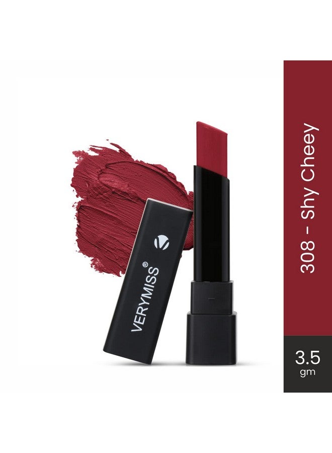 Verymiss Ultra Rich Matte Lipstick | Long Wearing Formula | High Color Payoff | Enriched with Vitamin E | Vegan | 3.5 gm | 308 Shy Cherry - Image 2