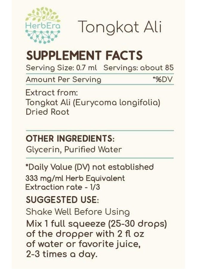 HerbEra Tongkat Ali B60 Alcohol-Free Herbal Extract Tincture, Super-Concentrated Wildcrafted Tongkat Ali (Eurycoma Longifolia) 2 fl oz - Image 4