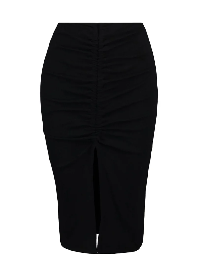trendyol High Waist Ruched Midi Skirt