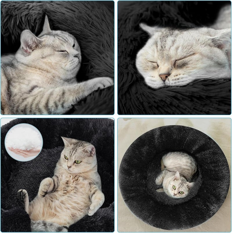 ZEXSAZONE Summer Round Doughnut Pet Bed for Cats and Puppies Dogs mat, Cozy and Plush, Raised Bedside Support, Both Sides Use Like 2 in One, Washable, Best for Small Pets, Puppey, Cats - 50x50x12 CM - Image 3