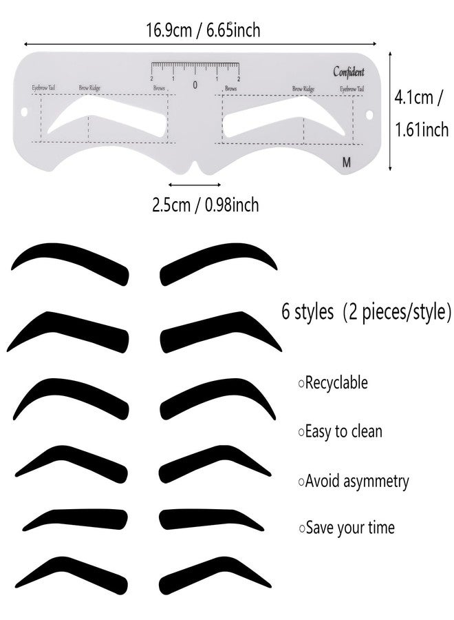 Ohlove 12 Pcs Reusable Eyebrow Stencil, Eyebrow Template with Elastic Band for Beginners (eyebrow distance 2.5cm) - Image 4