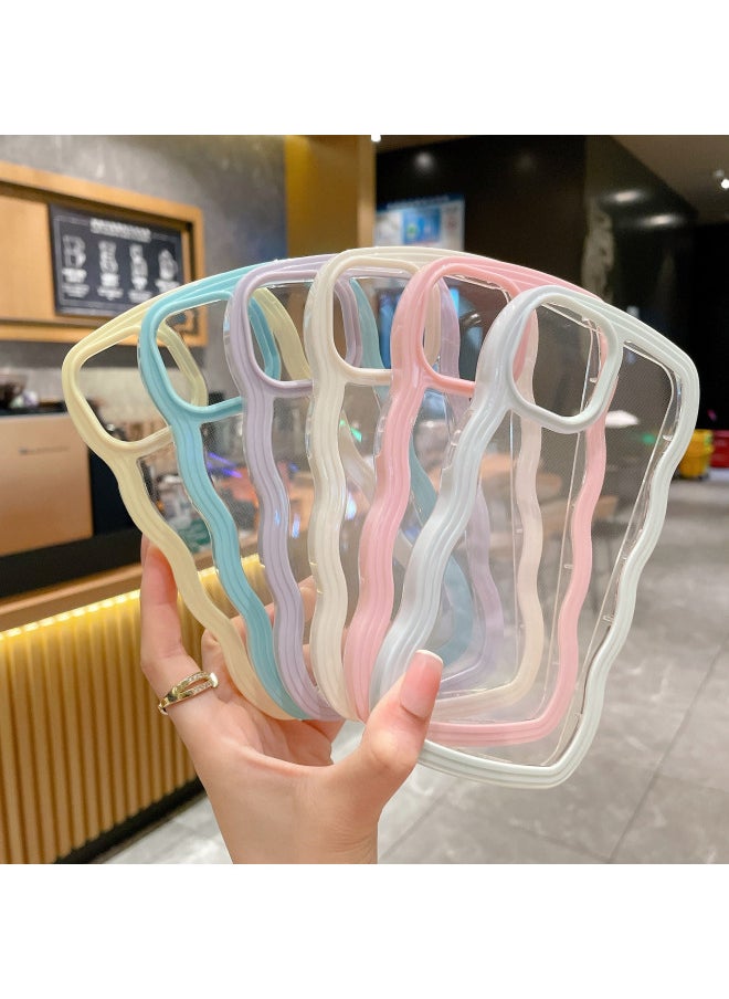Generic - Applicable To IPhone14pro Max Apple 15 Mobile Phone Shell Candy Color Border 12/13 Two-in-one Wave-Color:WT Two-in-one Wave White Edge-Applicable Model:x/xs (without Packaging) - Image 1
