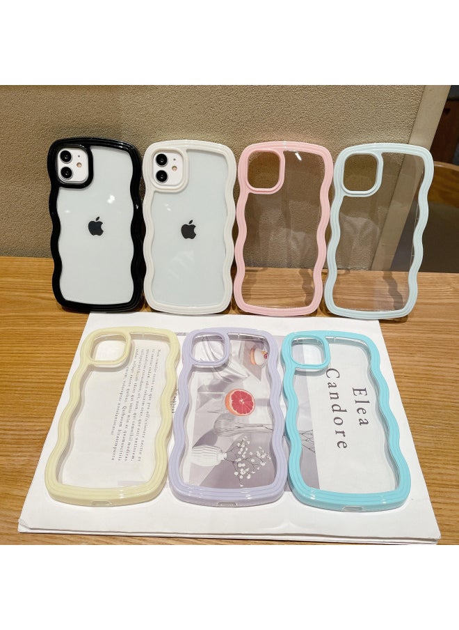 Generic - Applicable To IPhone14pro Max Apple 15 Mobile Phone Shell Candy Color Border 12/13 Two-in-one Wave-Color:WT Two-in-one Wave White Edge-Applicable Model:x/xs (without Packaging) - Image 1