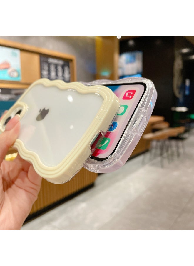 Generic - Applicable To IPhone14pro Max Apple 15 Mobile Phone Shell Candy Color Border 12/13 Two-in-one Wave-Color:WT Two-in-one Wave White Edge-Applicable Model:x/xs (without Packaging) - Image 1