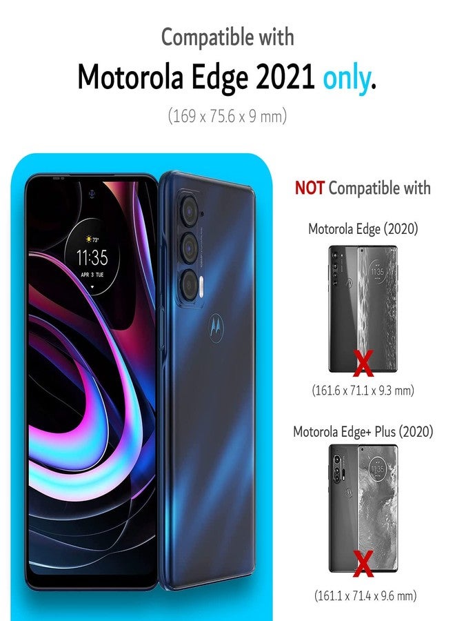 توديا جراب TUDIA DualShield مصمم لهاتف Motorola Edge 5G UW/Moto Edge 2021 - نحيف ومتين، يوفر حماية مزدوجة الطبقات - أسود مطفي - Image 2