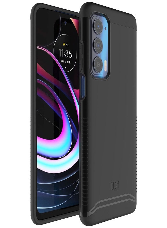 توديا جراب TUDIA DualShield مصمم لهاتف Motorola Edge 5G UW/Moto Edge 2021 - نحيف ومتين، يوفر حماية مزدوجة الطبقات - أسود مطفي - Image 1
