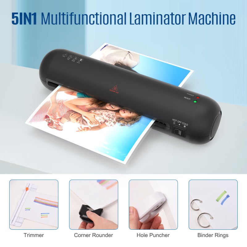 Laminator Machine Hot Cold Laminating Modes - Fast 3-4min Heat Up 280mm/Min Speed for A4 Documents Photos School Office Supplies - Image 5