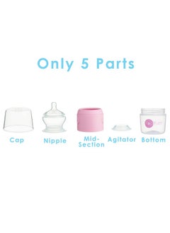 PopYum PopYum 5 oz Pink Anti-Colic Formula Making/Mixing/Dispenser Baby Bottles, 3-Pack with #1 Slow Flow Nipples, 150 ml, BPA-Free, Natural Latch  - Image 5
