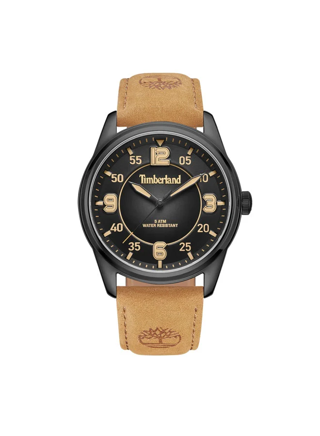 تمبرلاند Eastport 45 mm Men's Analog Watch Grey Dial  & Brown Leather Strap