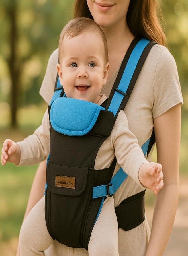 Laee cute Baby Carrier Bag/Adjustable Hands Free 4 in 1 Baby/Baby sefty Belt/Child Safety (Black to Sky 4 in 1) - Image 3