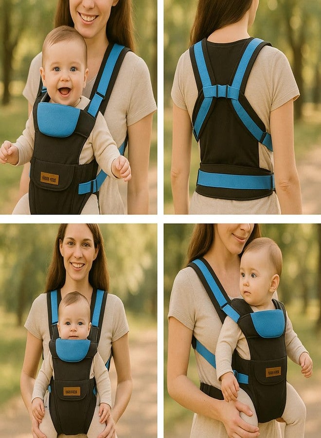 Laee cute Baby Carrier Bag/Adjustable Hands Free 4 in 1 Baby/Baby sefty Belt/Child Safety (Black to Sky 4 in 1) - Image 4