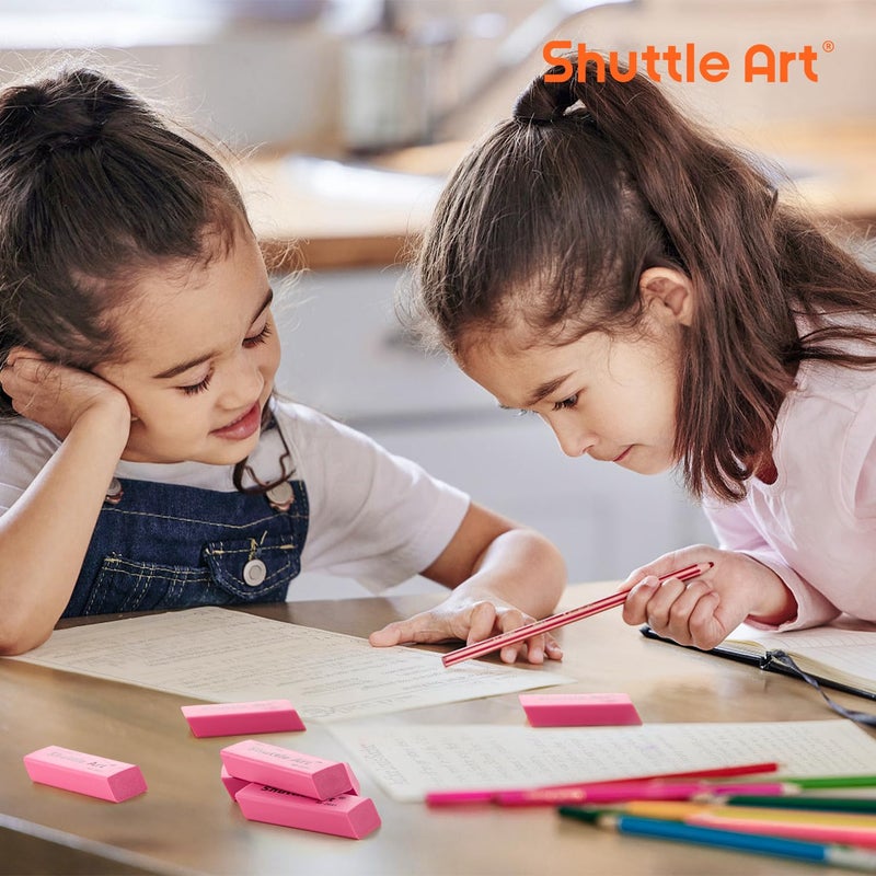 Shuttle Art Pink Erasers, 36 Pack Erasers Bulk, Latex-Free, No Smudge, Soft Eraser for Kids, Teachers, Homeschools, Art Classes and Back to School Supplies - Image 5