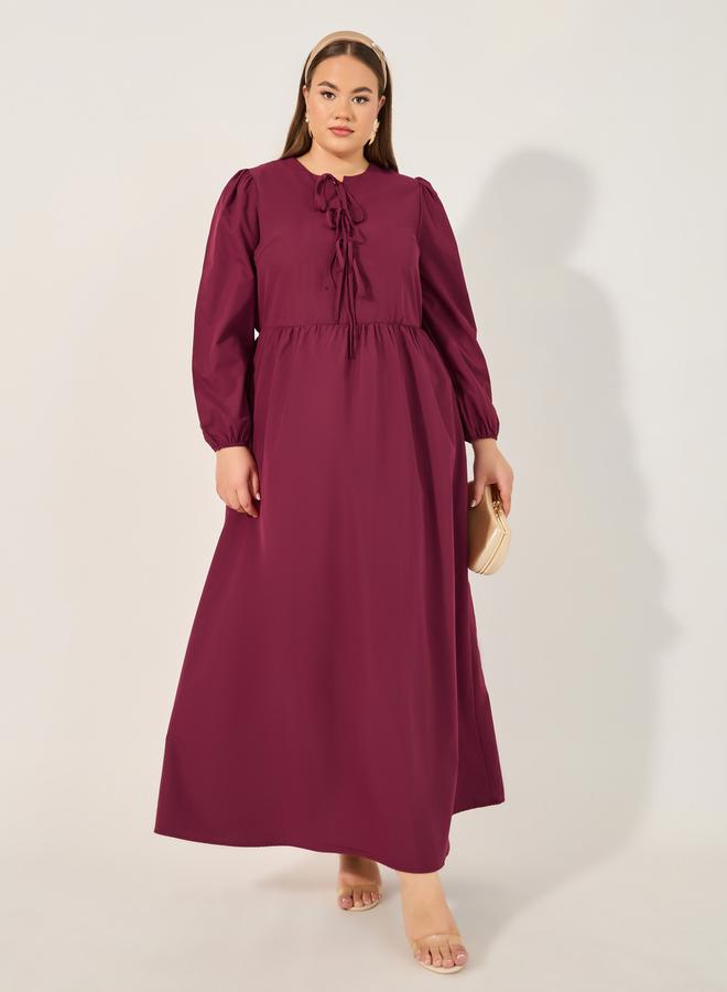 Styli Burgundy Maxi Dress - Image 2