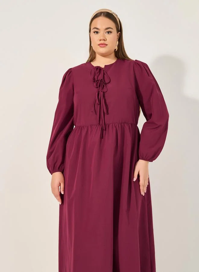 Styli Burgundy Maxi Dress