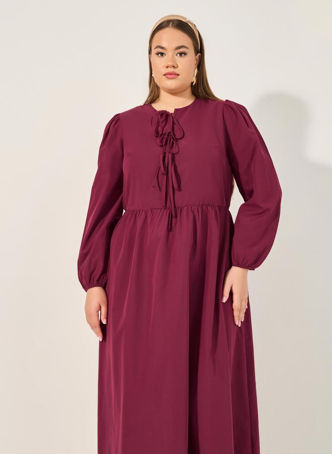 Styli Burgundy Maxi Dress - Image 3