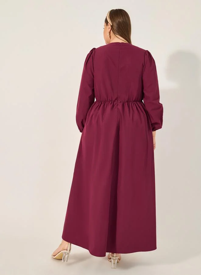 Styli Burgundy Maxi Dress