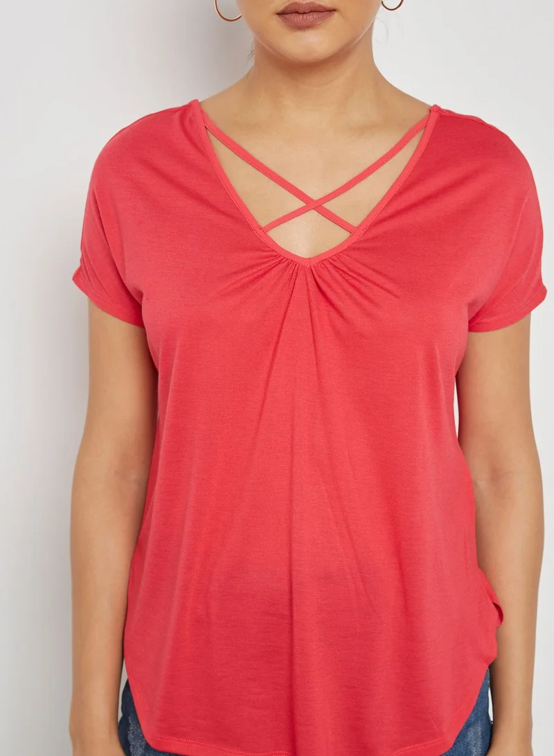 ONLY Front Criss Cross T-Shirt