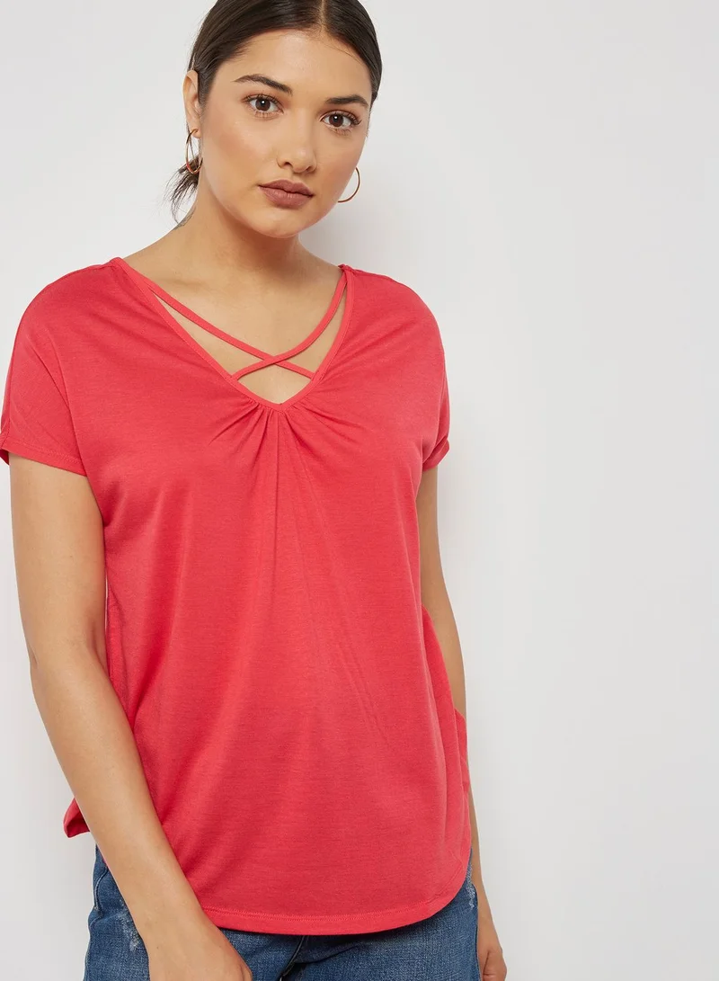 ONLY Front Criss Cross T-Shirt