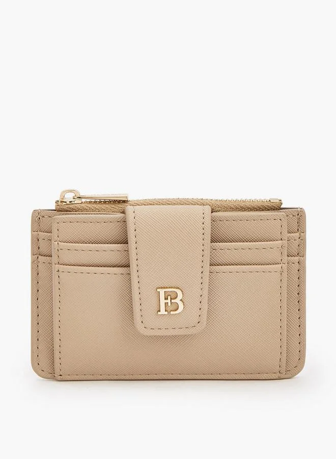 Solid Card Holder With Zip Pocket