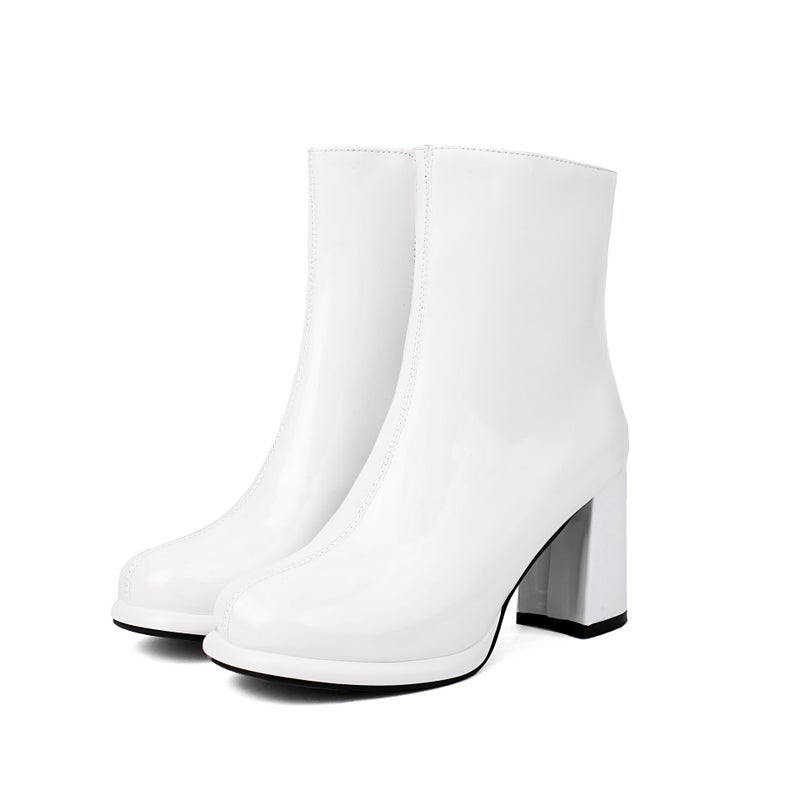 Fashion High-Heeled Small Platform And Ankle Boots For 2024 32-48 Plus Size All-Match Low Boots - Image 1