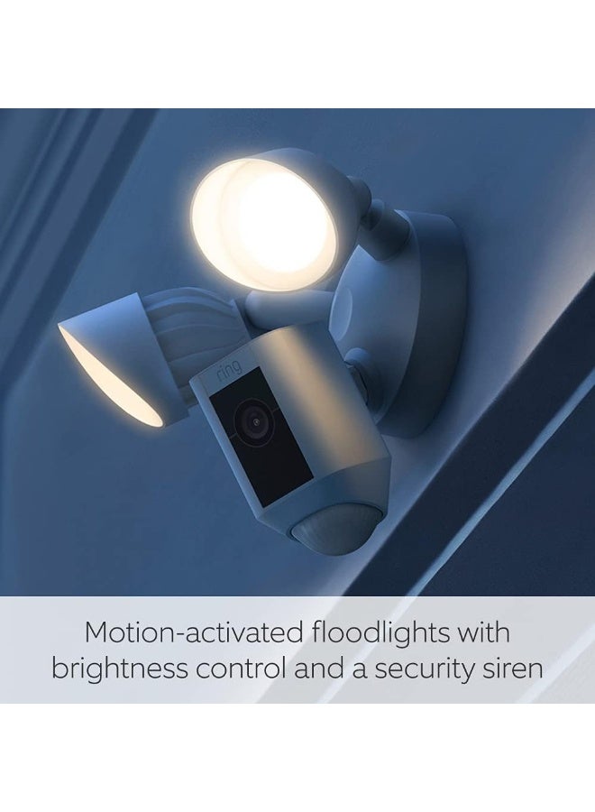Ring Floodlight Cam Wired Plus, White - 1080P HD Video, Motion-Activated LED Floodlights, Built-In Siren, Hardwired Installation - Image 3