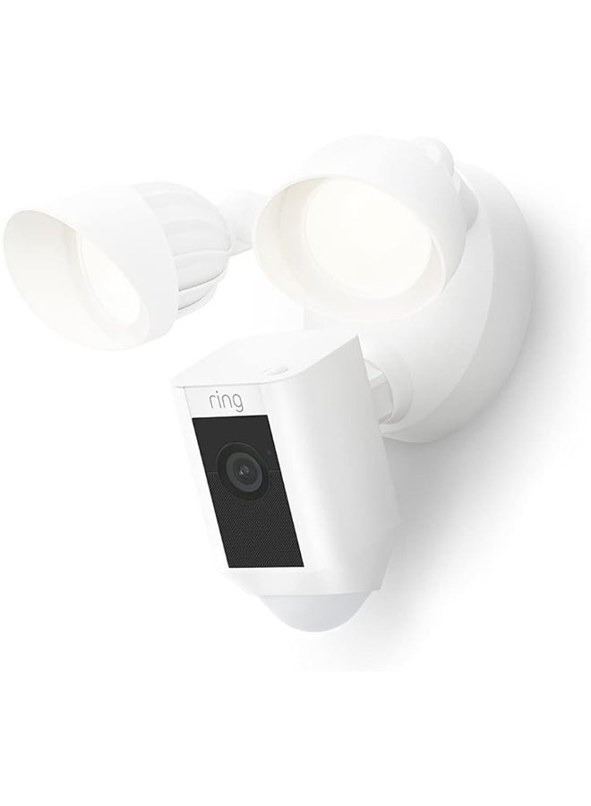 Ring Floodlight Cam Wired Plus, White - 1080P HD Video, Motion-Activated LED Floodlights, Built-In Siren, Hardwired Installation - Image 1