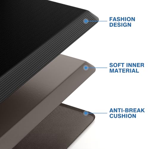 StepRite Kitchen Mats, 2PCS Kitchen Rugs, Cushioned Anti Fatigue Kitchen Mats for Floor, Non-Slip Standing Desk Mat, Waterproof Kitchen Rug Set for Kitchen, 20" x 32"+20" x 72"-Full 1 inch Thick,Black - Image 5