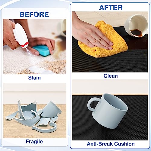 StepRite Kitchen Mats, 2PCS Kitchen Rugs, Cushioned Anti Fatigue Kitchen Mats for Floor, Non-Slip Standing Desk Mat, Waterproof Kitchen Rug Set for Kitchen, 20" x 32"+20" x 72"-Full 1 inch Thick,Black - Image 4