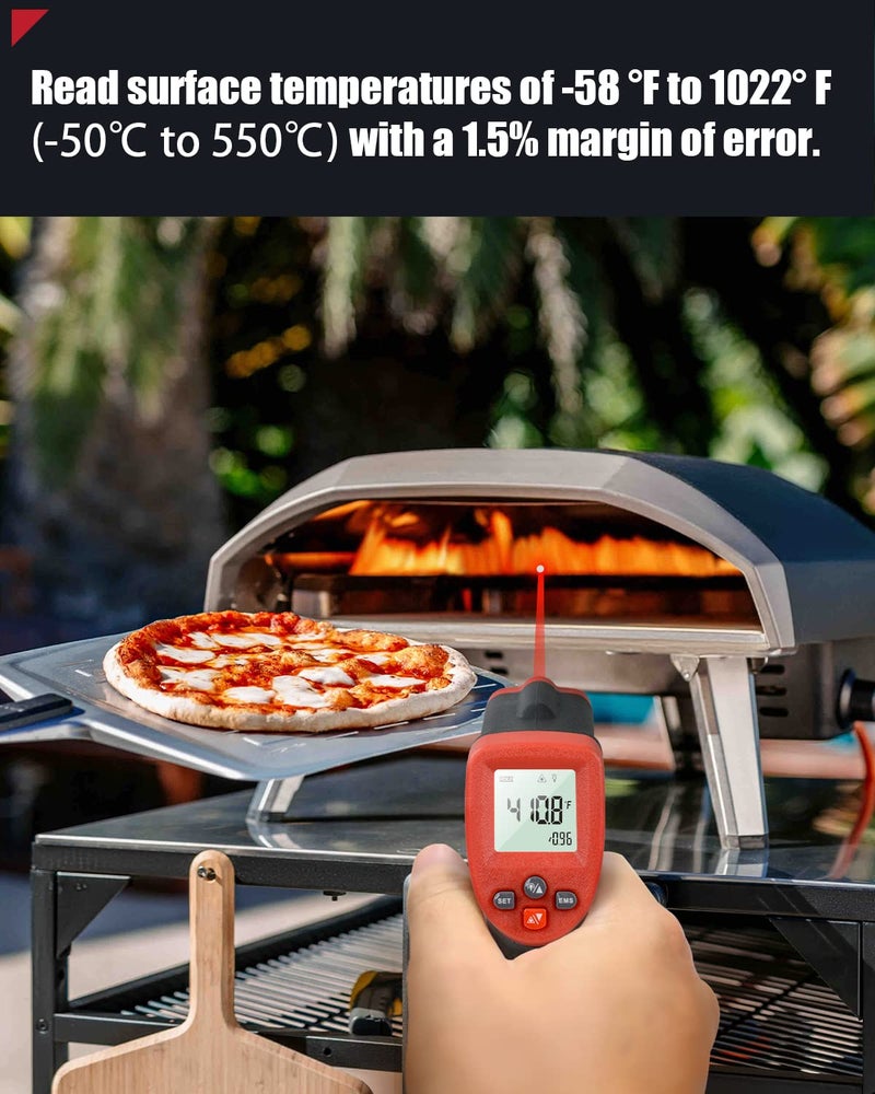 Wintact Infrared Thermometer Temperature Gun, Non-Contact Digital Surface Laser Heat Temp Gun for Kitchen Cooking Food Pizza Oven Grill Fridge -58℉ to 1022℉ - Image 3